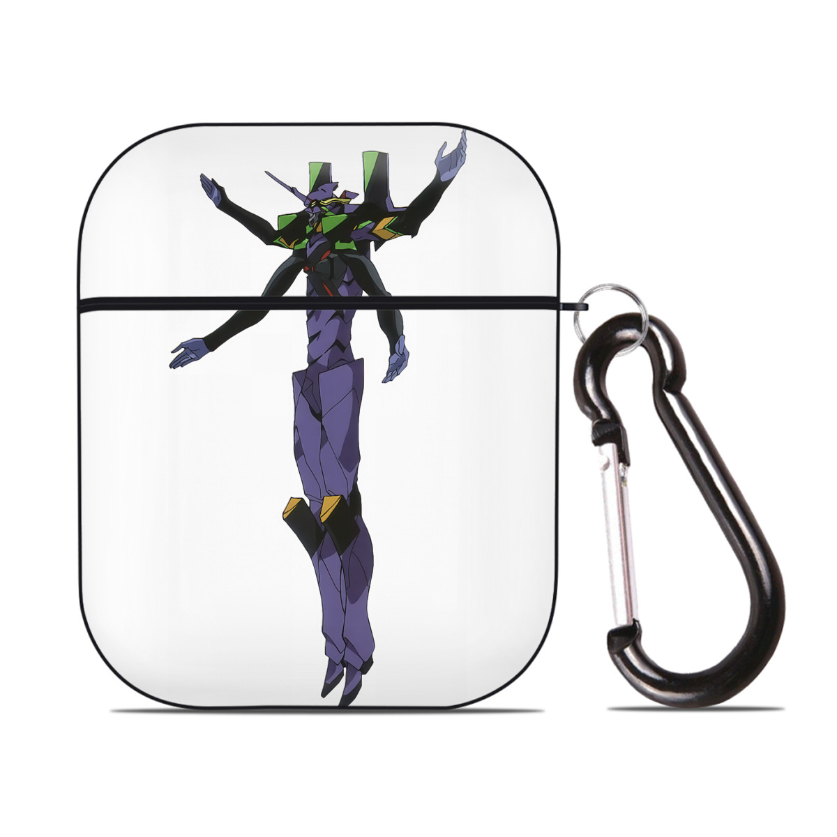 （画像用） EVA 新世紀エヴァンゲリオン AirPods 第2世代保護ケース ハードシェル ブラック 耐衝撃・防指紋・カラビナ付き