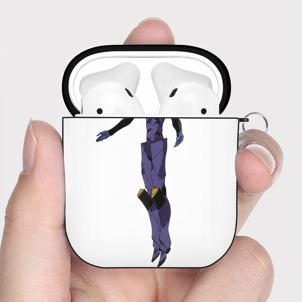 （画像用） EVA 新世紀エヴァンゲリオン AirPods 第2世代保護ケース ハードシェル ブラック 耐衝撃・防指紋・カラビナ付き