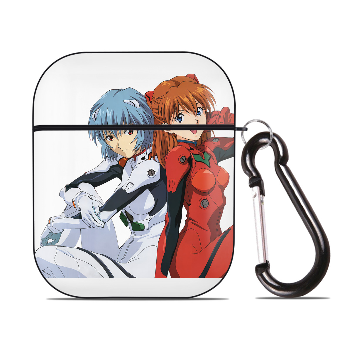 （画像用） EVA 新世紀エヴァンゲリオン AirPods 第2世代保護ケース ハードシェル ブラック 耐衝撃・防指紋・カラビナ付き
