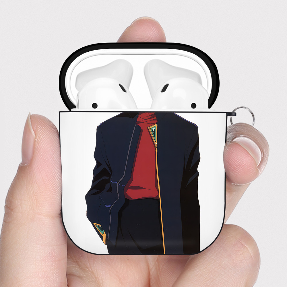 （画像用） EVA 新世紀エヴァンゲリオン AirPods 第2世代保護ケース ハードシェル ブラック 耐衝撃・防指紋・カラビナ付き
