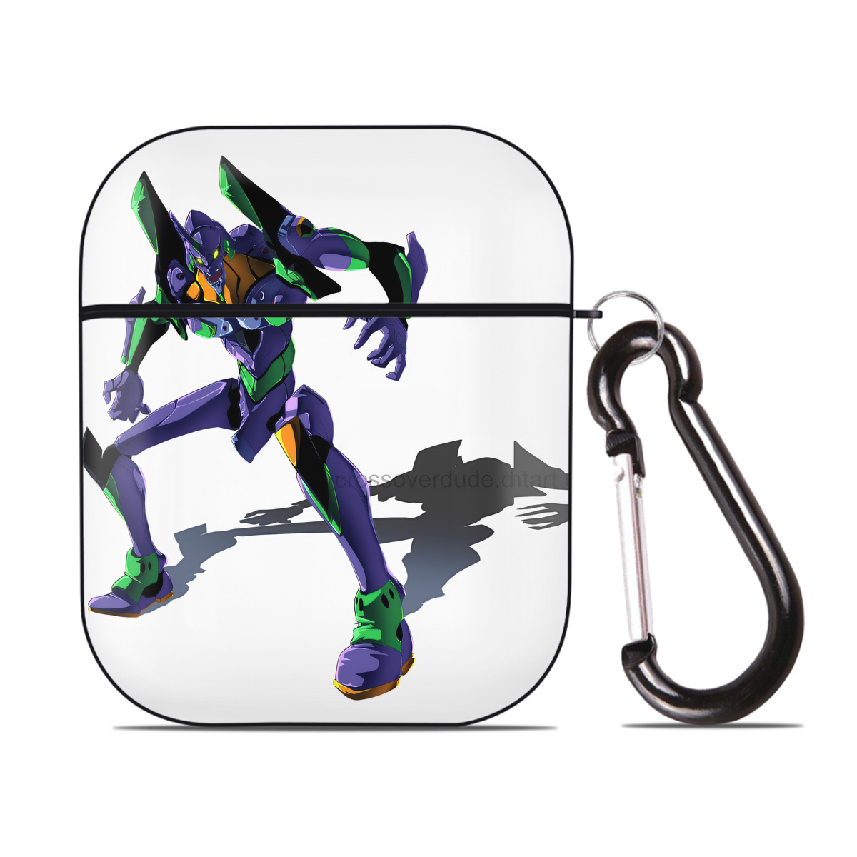 （画像用） EVA 新世紀エヴァンゲリオン AirPods 第2世代保護ケース ハードシェル ブラック 耐衝撃・防指紋・カラビナ付き