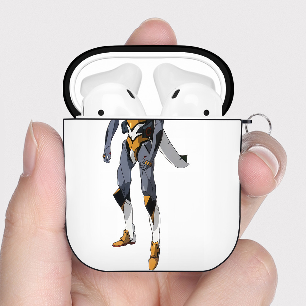 （画像用） EVA 新世紀エヴァンゲリオン AirPods 第2世代保護ケース ハードシェル ブラック 耐衝撃・防指紋・カラビナ付き