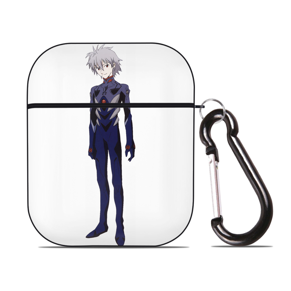 （画像用） EVA 新世紀エヴァンゲリオン AirPods 第2世代保護ケース ハードシェル ブラック 耐衝撃・防指紋・カラビナ付き