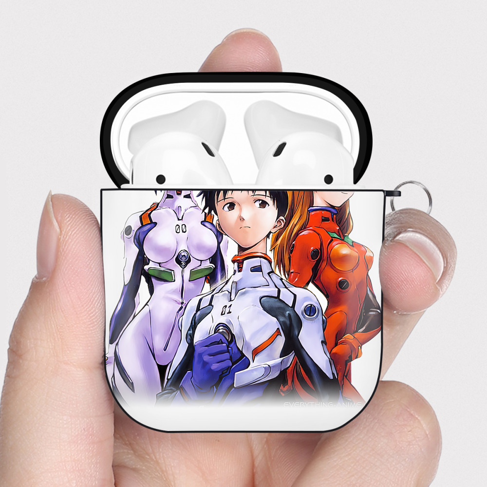 （画像用） EVA 新世紀エヴァンゲリオン AirPods 第2世代保護ケース ハードシェル ブラック 耐衝撃・防指紋・カラビナ付き