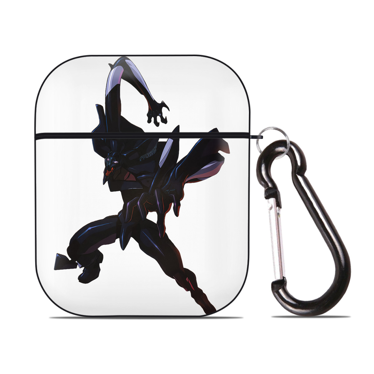 （画像用） EVA 新世紀エヴァンゲリオン AirPods 第2世代保護ケース ハードシェル ブラック 耐衝撃・防指紋・カラビナ付き