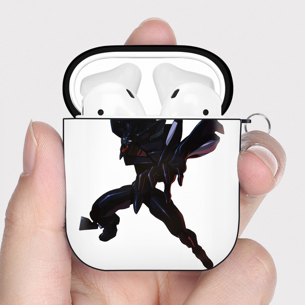 （画像用） EVA 新世紀エヴァンゲリオン AirPods 第2世代保護ケース ハードシェル ブラック 耐衝撃・防指紋・カラビナ付き