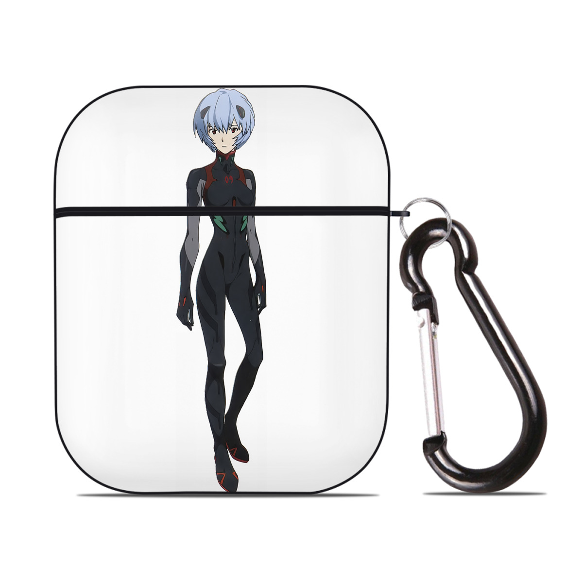 （画像用） EVA 新世紀エヴァンゲリオン AirPods 第2世代保護ケース ハードシェル ブラック 耐衝撃・防指紋・カラビナ付き