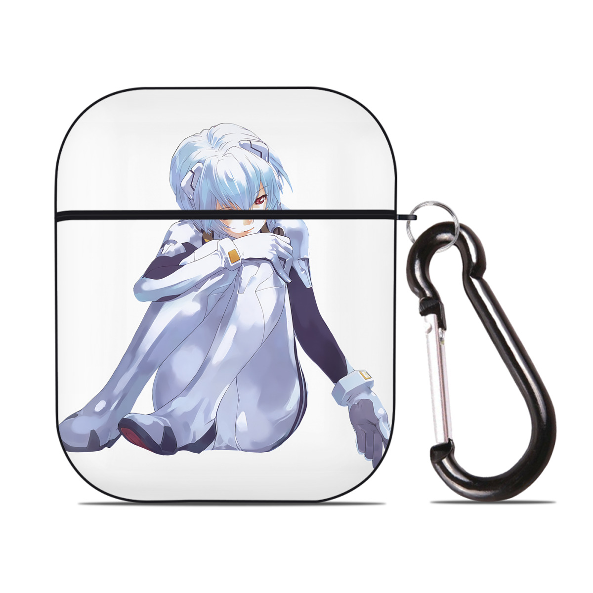 （画像用） EVA 新世紀エヴァンゲリオン AirPods 第2世代保護ケース ハードシェル ブラック 耐衝撃・防指紋・カラビナ付き