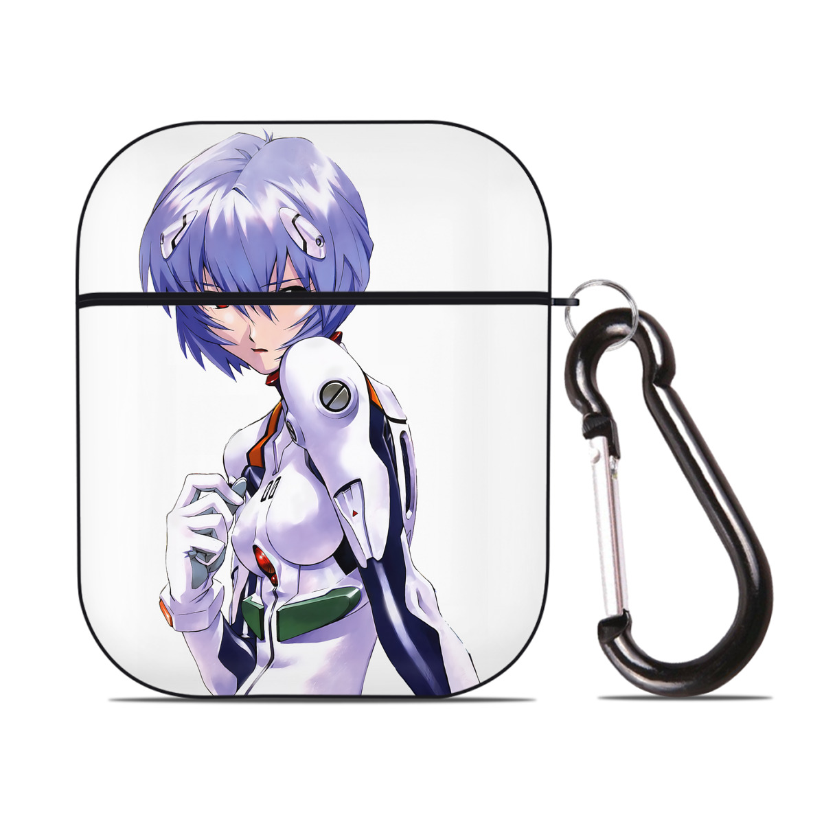 （画像用） EVA 新世紀エヴァンゲリオン AirPods 第2世代保護ケース ハードシェル ブラック 耐衝撃・防指紋・カラビナ付き