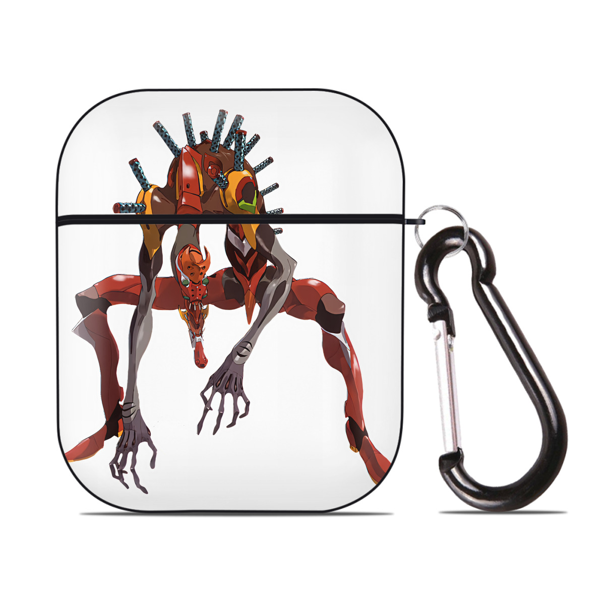 （画像用） EVA 新世紀エヴァンゲリオン AirPods 第2世代保護ケース ハードシェル ブラック 耐衝撃・防指紋・カラビナ付き