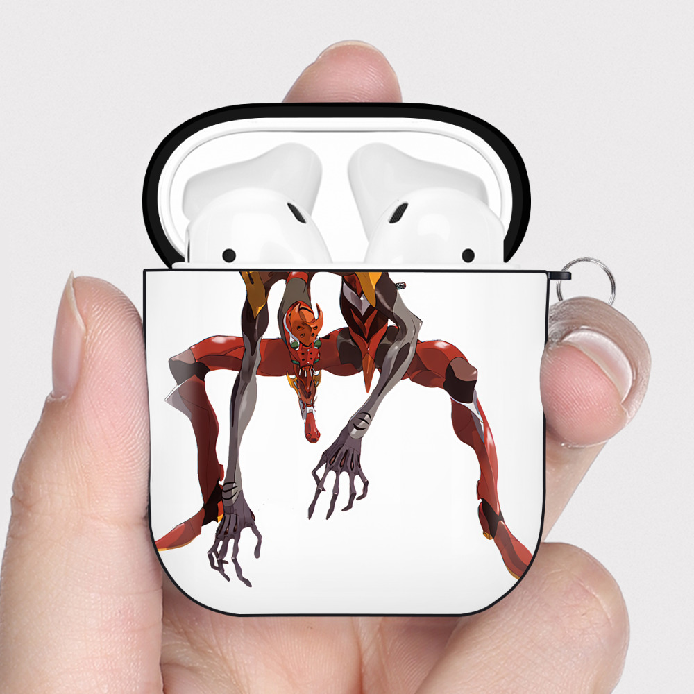 （画像用） EVA 新世紀エヴァンゲリオン AirPods 第2世代保護ケース ハードシェル ブラック 耐衝撃・防指紋・カラビナ付き