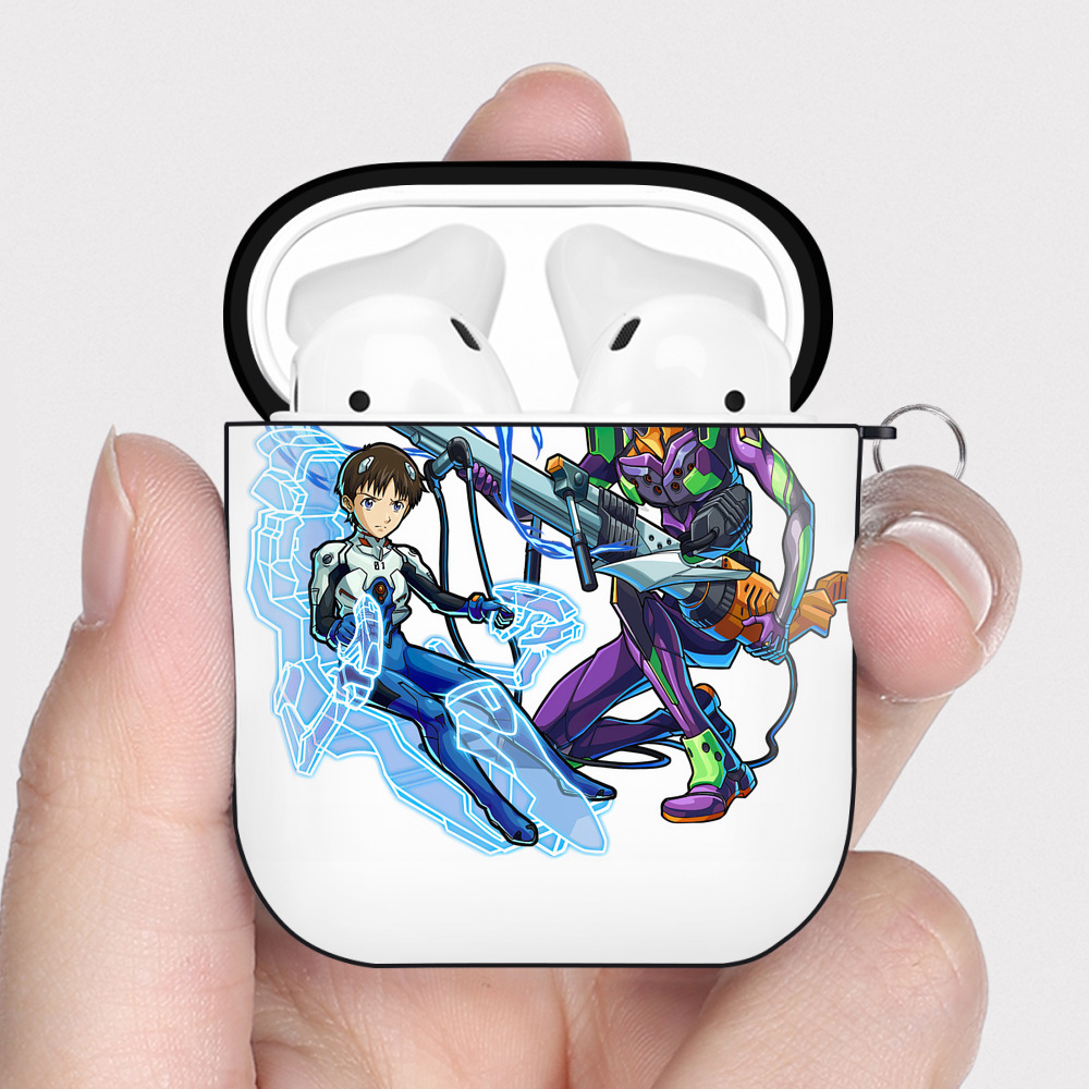 （画像用） EVA 新世紀エヴァンゲリオン AirPods 第2世代保護ケース ハードシェル ブラック 耐衝撃・防指紋・カラビナ付き