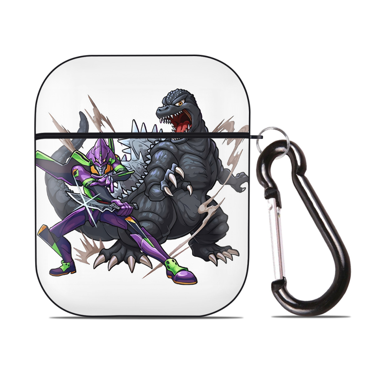 （画像用） EVA 新世紀エヴァンゲリオン AirPods 第2世代保護ケース ハードシェル ブラック 耐衝撃・防指紋・カラビナ付き