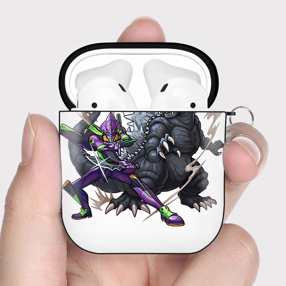 （画像用） EVA 新世紀エヴァンゲリオン AirPods 第2世代保護ケース ハードシェル ブラック 耐衝撃・防指紋・カラビナ付き