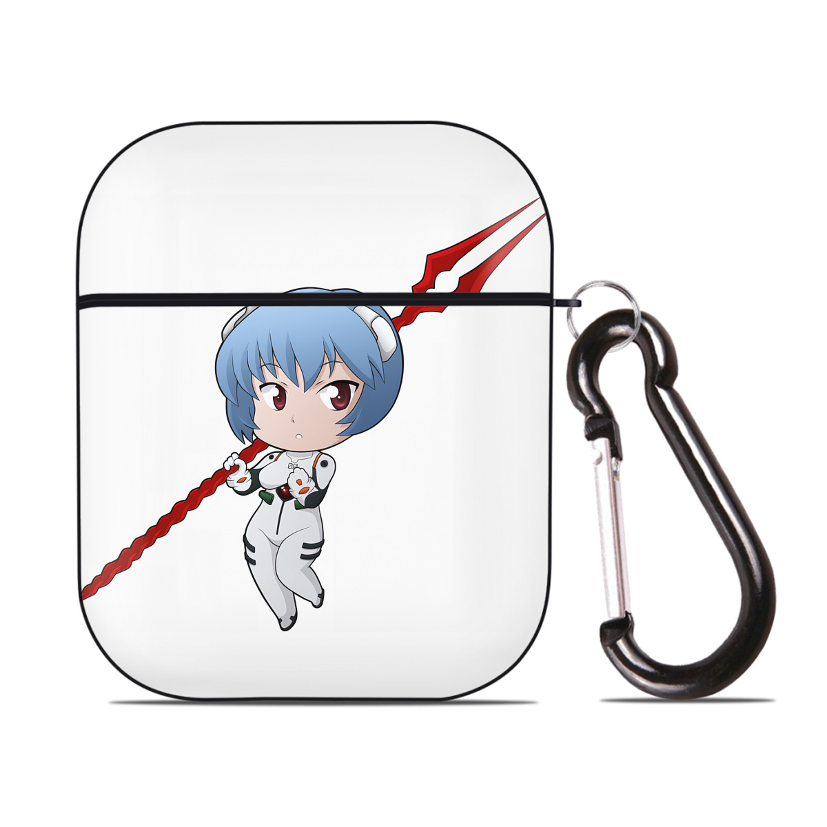 （画像用） EVA 新世紀エヴァンゲリオン AirPods 第2世代保護ケース ハードシェル ブラック 耐衝撃・防指紋・カラビナ付き
