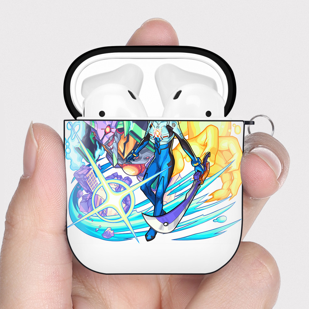 （画像用） EVA 新世紀エヴァンゲリオン AirPods 第2世代保護ケース ハードシェル ブラック 耐衝撃・防指紋・カラビナ付き