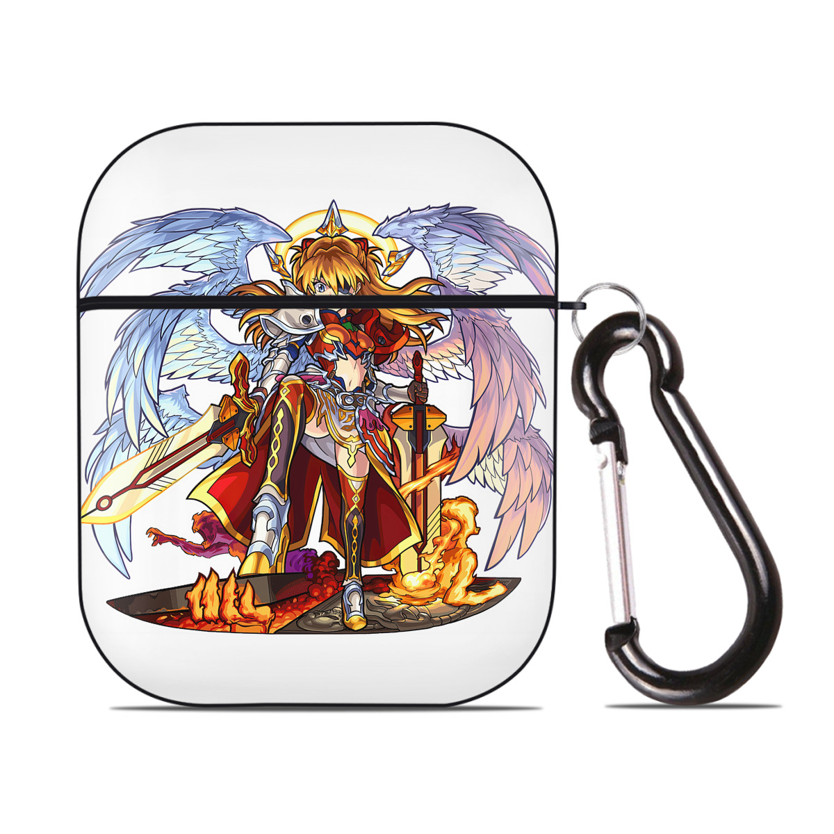 （画像用） EVA 新世紀エヴァンゲリオン AirPods 第2世代保護ケース ハードシェル ブラック 耐衝撃・防指紋・カラビナ付き