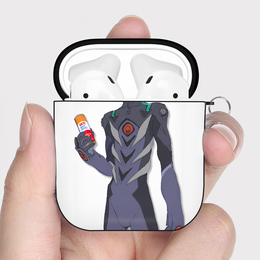 （画像用） EVA 新世紀エヴァンゲリオン AirPods 第2世代保護ケース ハードシェル ブラック 耐衝撃・防指紋・カラビナ付き