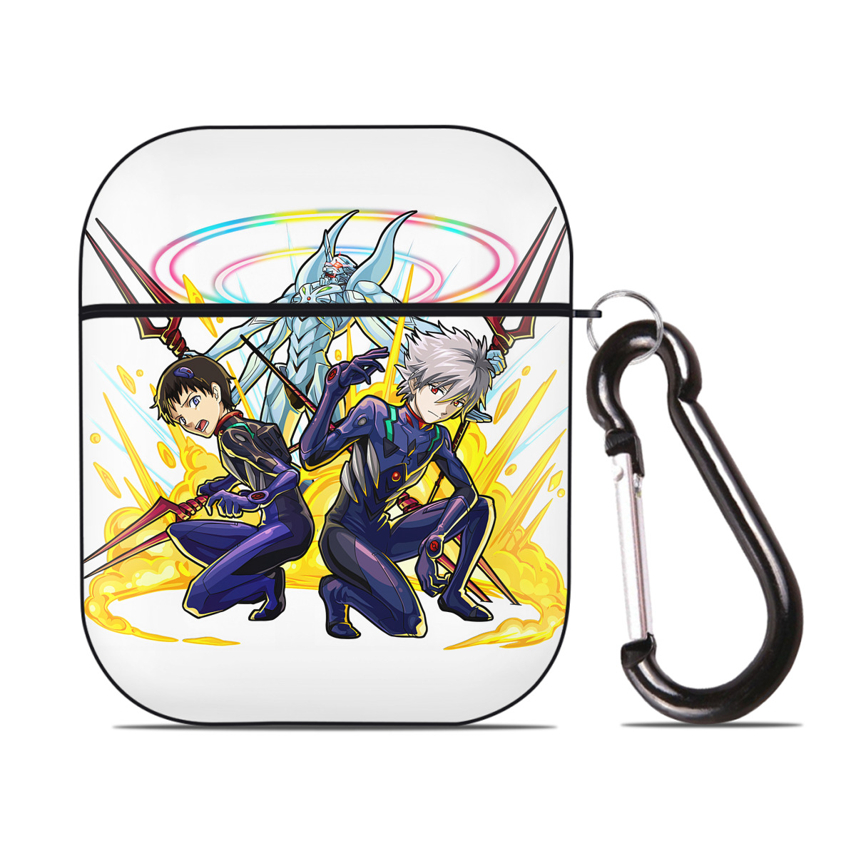 （画像用） EVA 新世紀エヴァンゲリオン AirPods 第2世代保護ケース ハードシェル ブラック 耐衝撃・防指紋・カラビナ付き