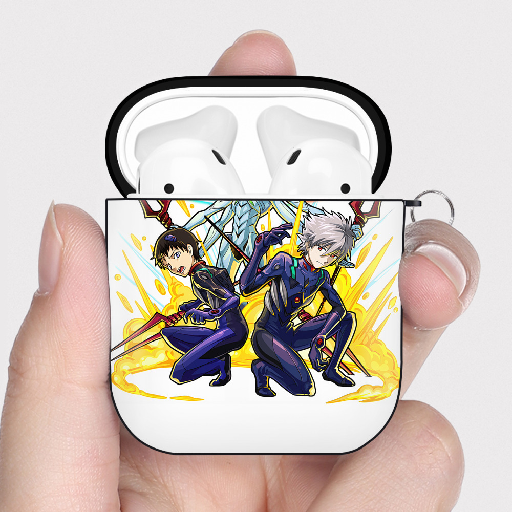 （画像用） EVA 新世紀エヴァンゲリオン AirPods 第2世代保護ケース ハードシェル ブラック 耐衝撃・防指紋・カラビナ付き