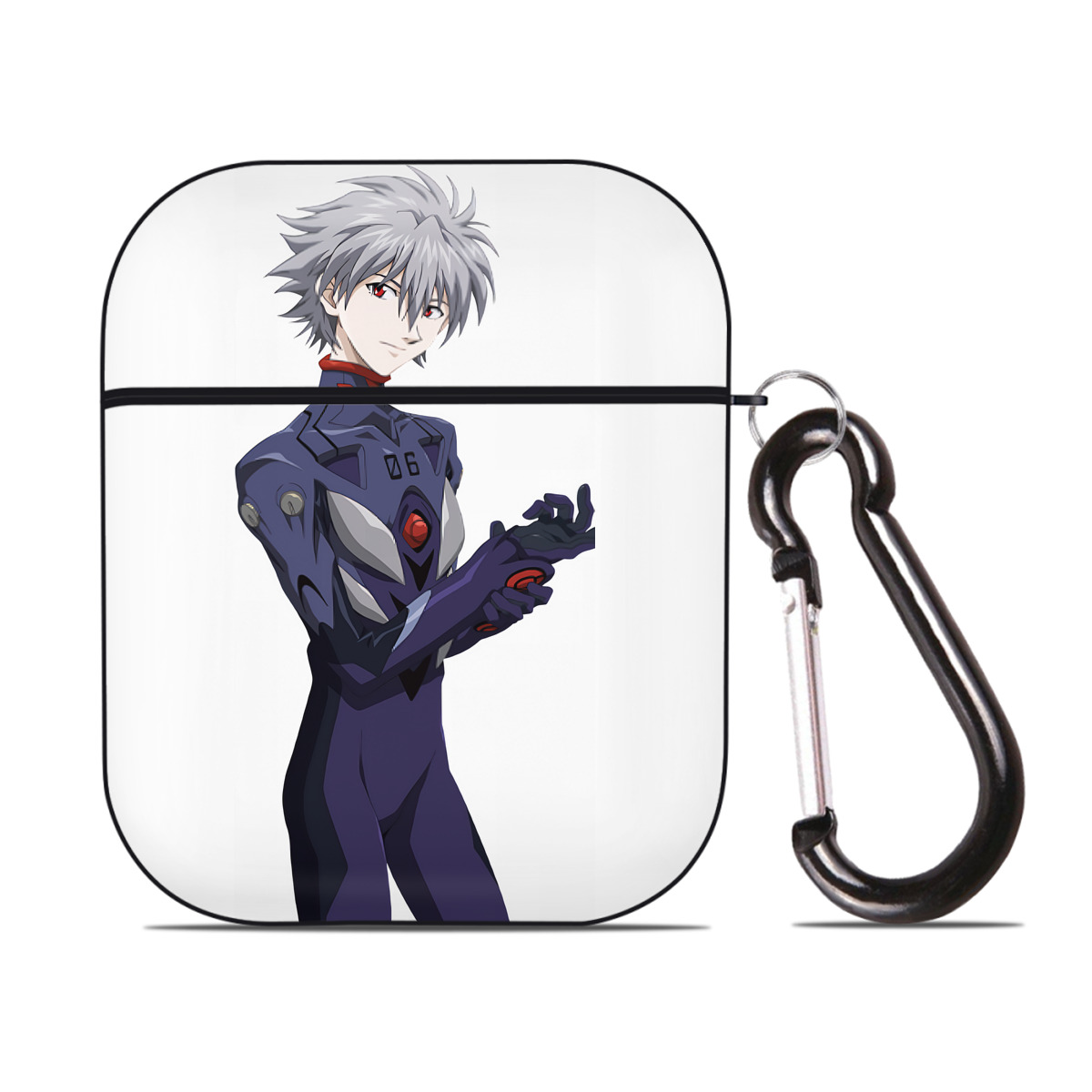 （画像用） EVA 新世紀エヴァンゲリオン AirPods 第2世代保護ケース ハードシェル ブラック 耐衝撃・防指紋・カラビナ付き