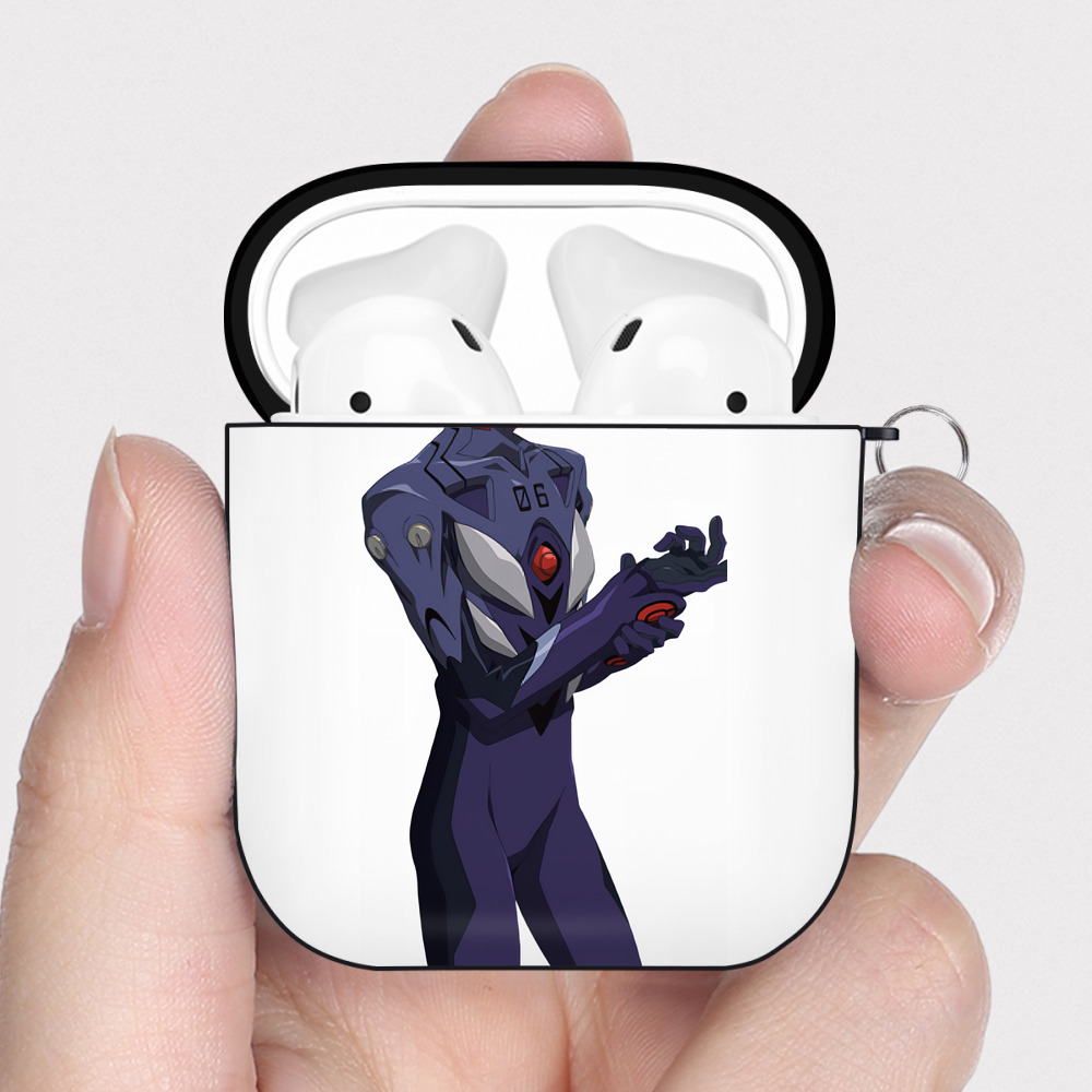 （画像用） EVA 新世紀エヴァンゲリオン AirPods 第2世代保護ケース ハードシェル ブラック 耐衝撃・防指紋・カラビナ付き