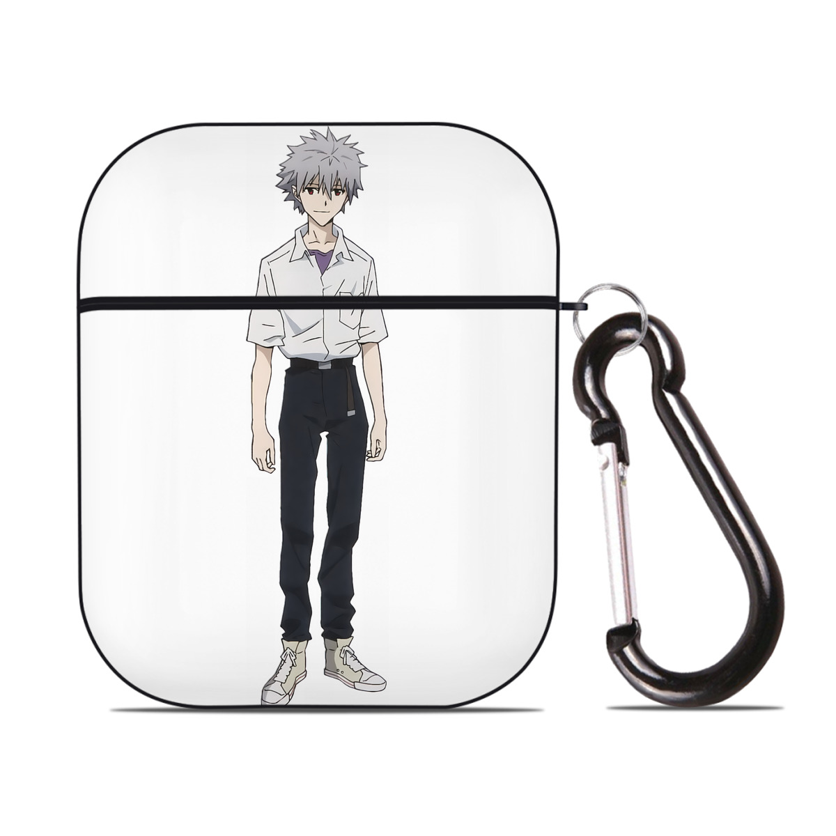 （画像用） EVA 新世紀エヴァンゲリオン AirPods 第2世代保護ケース ハードシェル ブラック 耐衝撃・防指紋・カラビナ付き