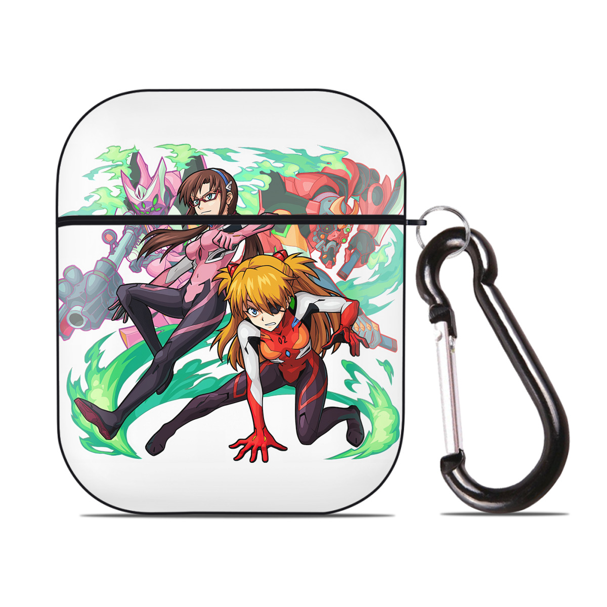 （画像用） EVA 新世紀エヴァンゲリオン AirPods 第2世代保護ケース ハードシェル ブラック 耐衝撃・防指紋・カラビナ付き