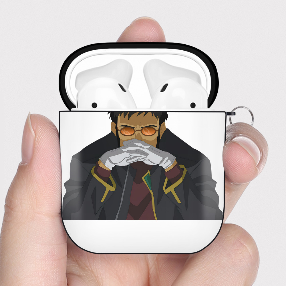 （画像用） EVA 新世紀エヴァンゲリオン AirPods 第2世代保護ケース ハードシェル ブラック 耐衝撃・防指紋・カラビナ付き