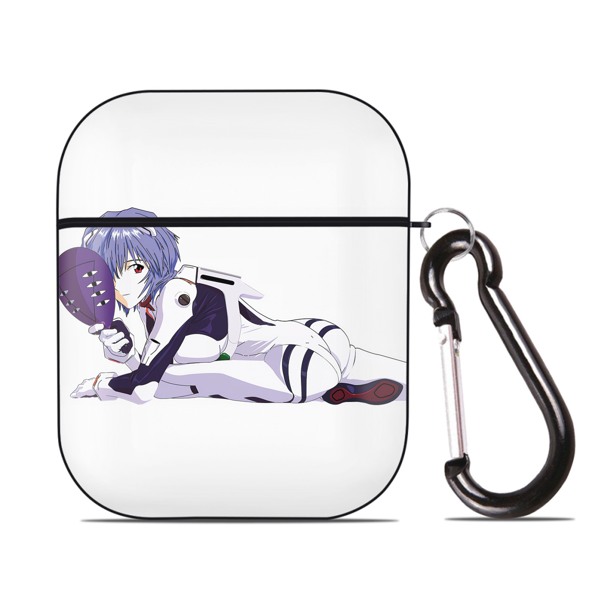 （画像用） EVA 新世紀エヴァンゲリオン AirPods 第2世代保護ケース ハードシェル ブラック 耐衝撃・防指紋・カラビナ付き