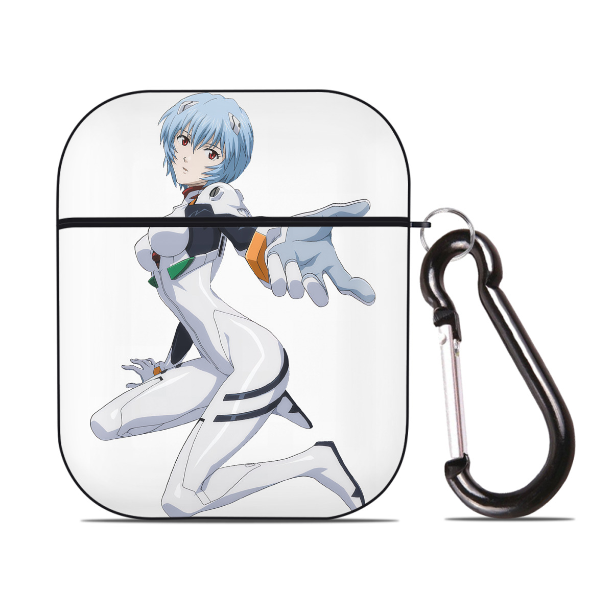 （画像用） EVA 新世紀エヴァンゲリオン AirPods 第2世代保護ケース ハードシェル ブラック 耐衝撃・防指紋・カラビナ付き