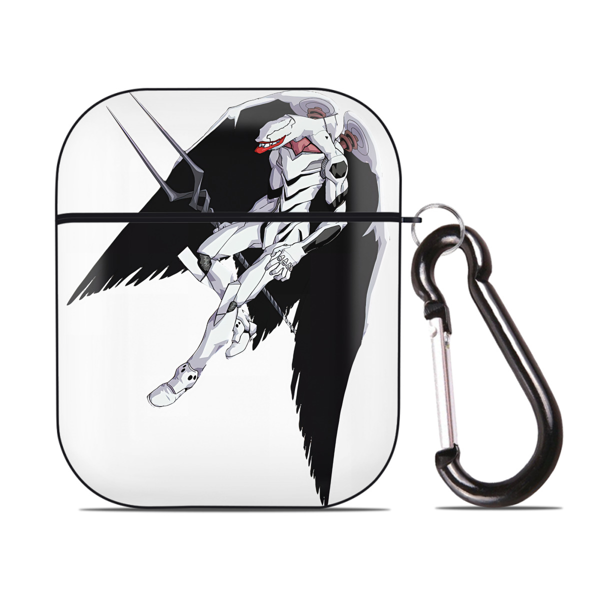 （画像用） EVA 新世紀エヴァンゲリオン AirPods 第2世代保護ケース ハードシェル ブラック 耐衝撃・防指紋・カラビナ付き
