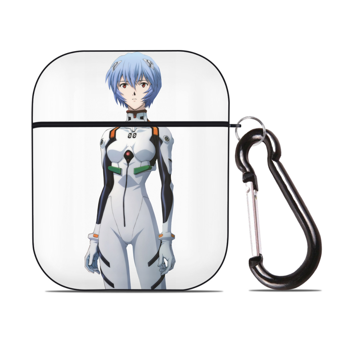（画像用） EVA 新世紀エヴァンゲリオン AirPods 第2世代保護ケース ハードシェル ブラック 耐衝撃・防指紋・カラビナ付き