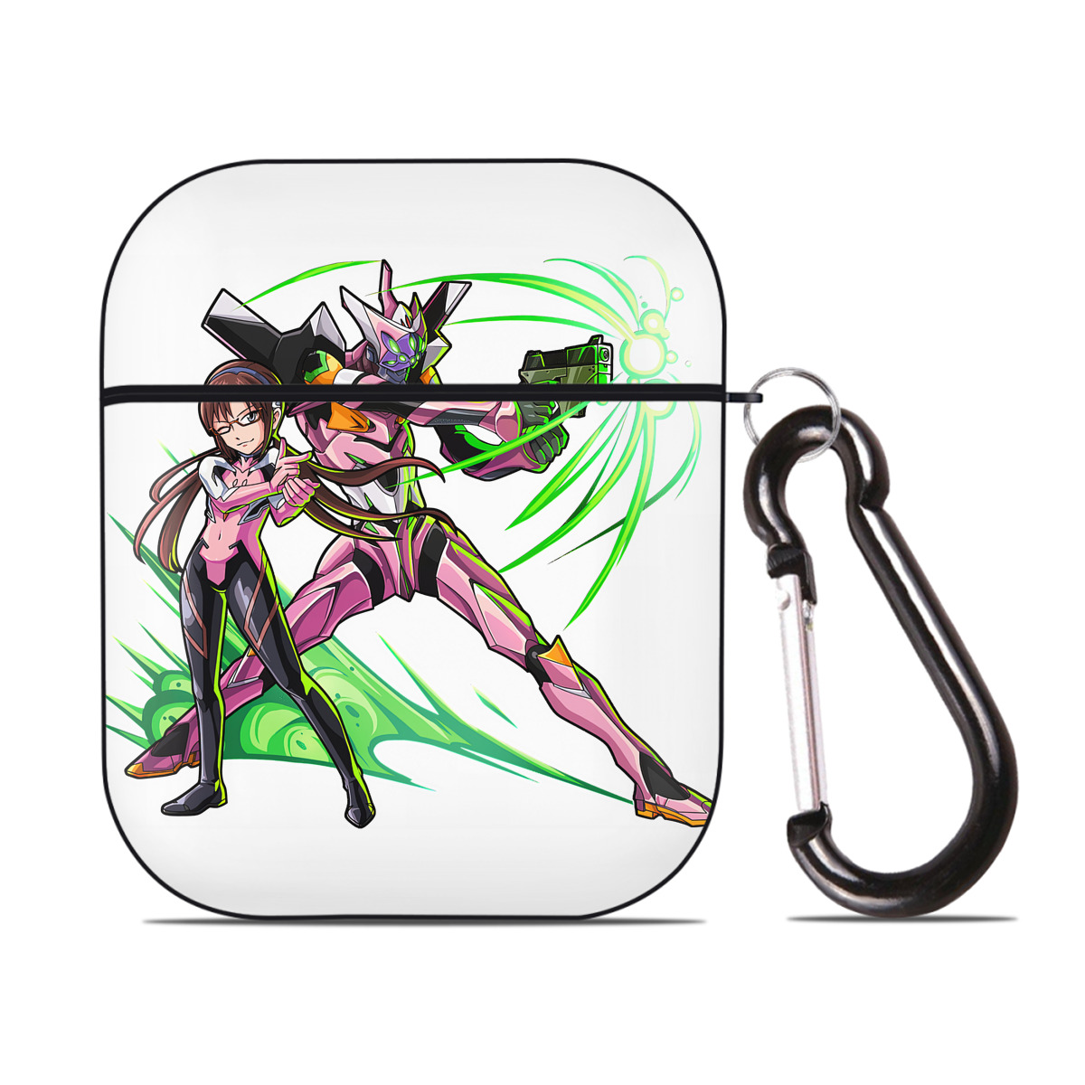 （画像用） EVA 新世紀エヴァンゲリオン AirPods 第2世代保護ケース ハードシェル ブラック 耐衝撃・防指紋・カラビナ付き