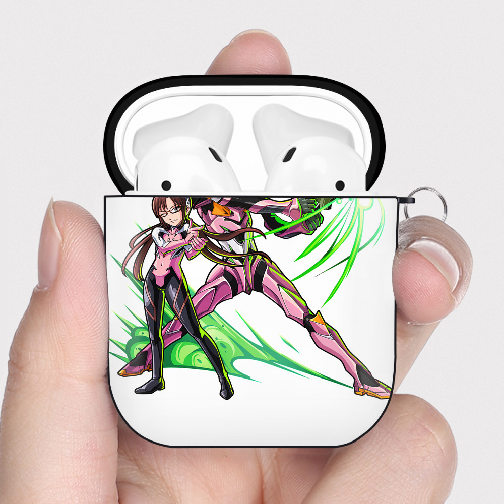 （画像用） EVA 新世紀エヴァンゲリオン AirPods 第2世代保護ケース ハードシェル ブラック 耐衝撃・防指紋・カラビナ付き
