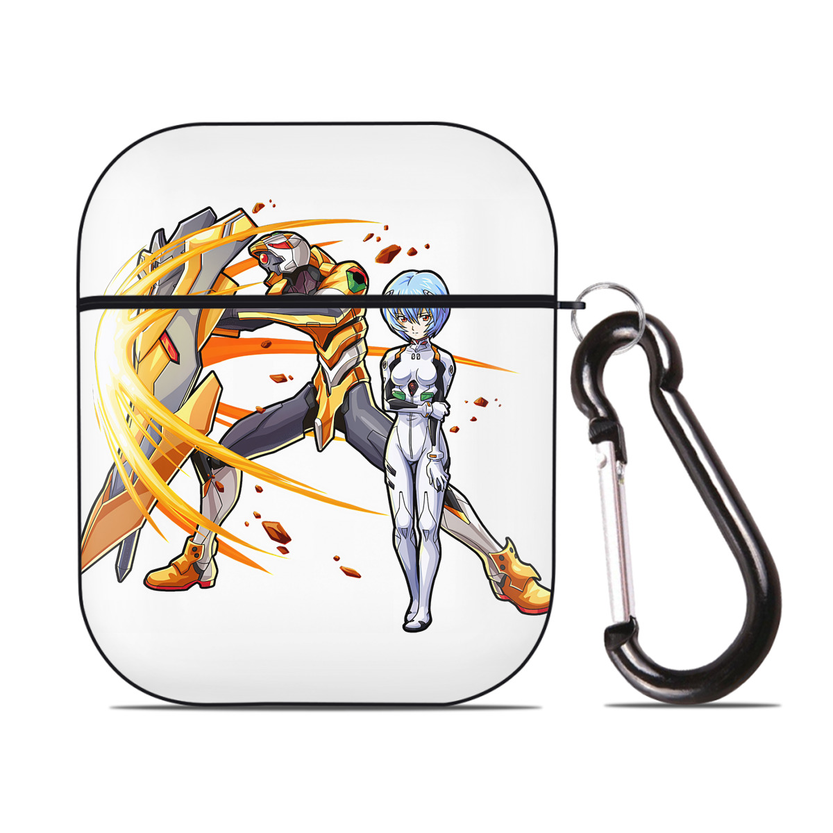 （画像用） EVA 新世紀エヴァンゲリオン AirPods 第2世代保護ケース ハードシェル ブラック 耐衝撃・防指紋・カラビナ付き