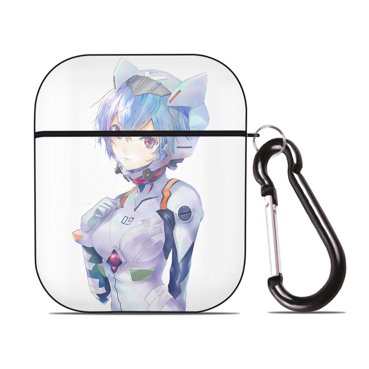 （画像用） EVA 新世紀エヴァンゲリオン AirPods 第2世代保護ケース ハードシェル ブラック 耐衝撃・防指紋・カラビナ付き
