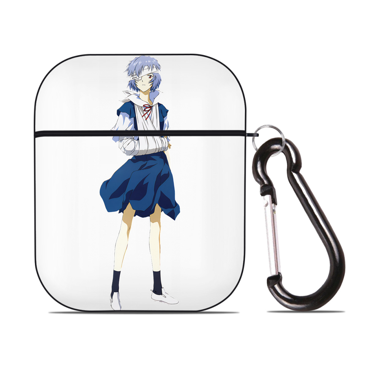 （画像用） EVA 新世紀エヴァンゲリオン AirPods 第2世代保護ケース ハードシェル ブラック 耐衝撃・防指紋・カラビナ付き