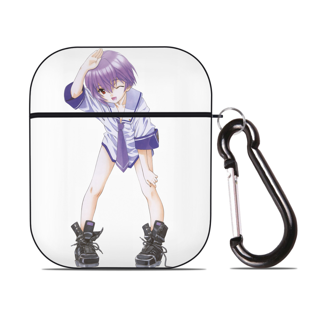 （画像用） EVA 新世紀エヴァンゲリオン AirPods 第2世代保護ケース ハードシェル ブラック 耐衝撃・防指紋・カラビナ付き