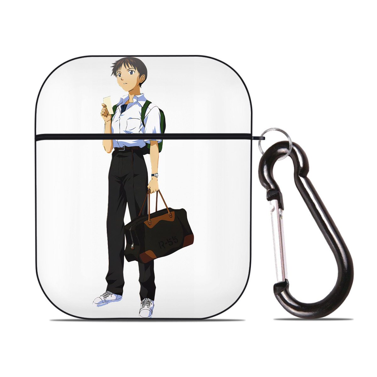 （画像用） EVA 新世紀エヴァンゲリオン AirPods 第2世代保護ケース ハードシェル ブラック 耐衝撃・防指紋・カラビナ付き