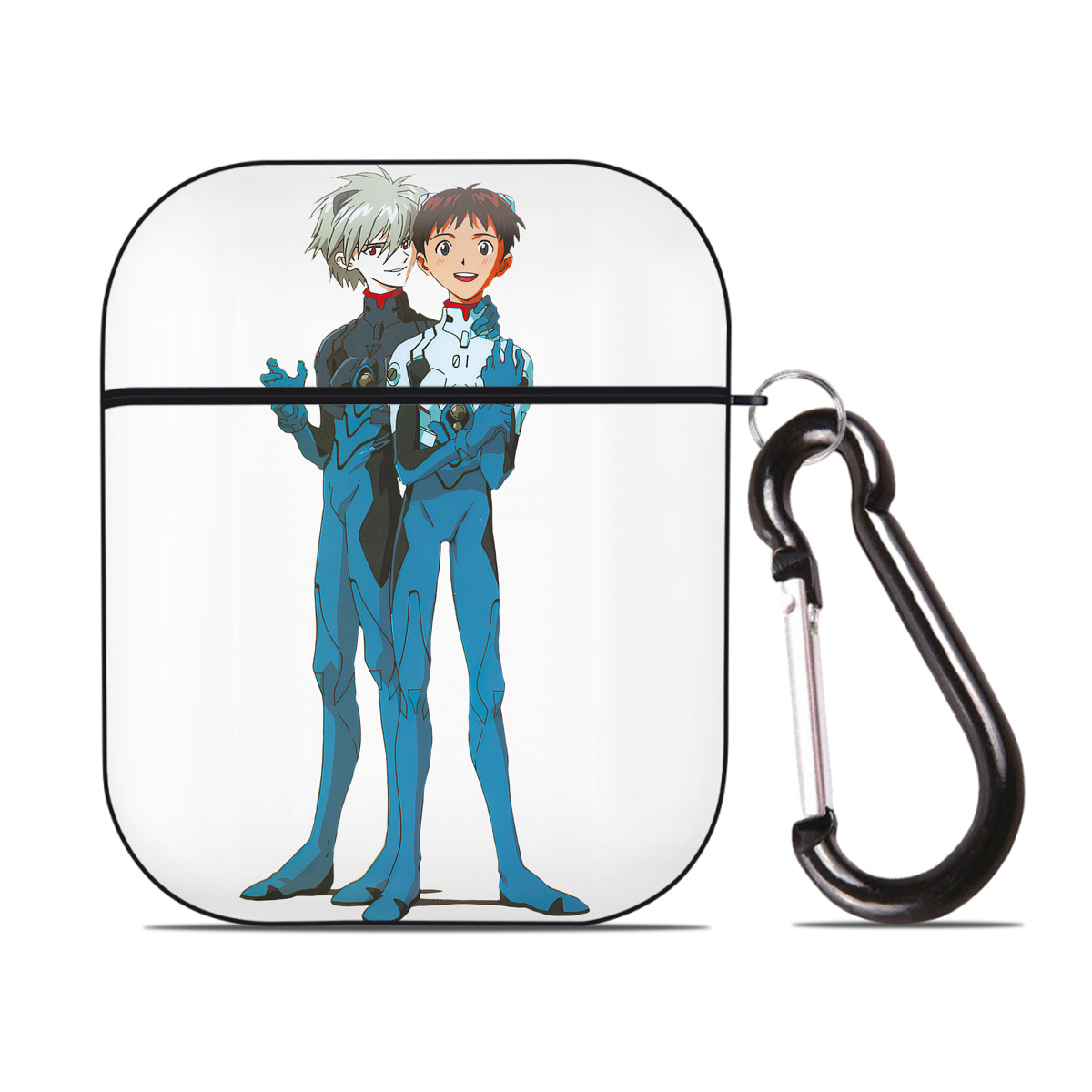 （画像用） EVA 新世紀エヴァンゲリオン AirPods 第2世代保護ケース ハードシェル ブラック 耐衝撃・防指紋・カラビナ付き