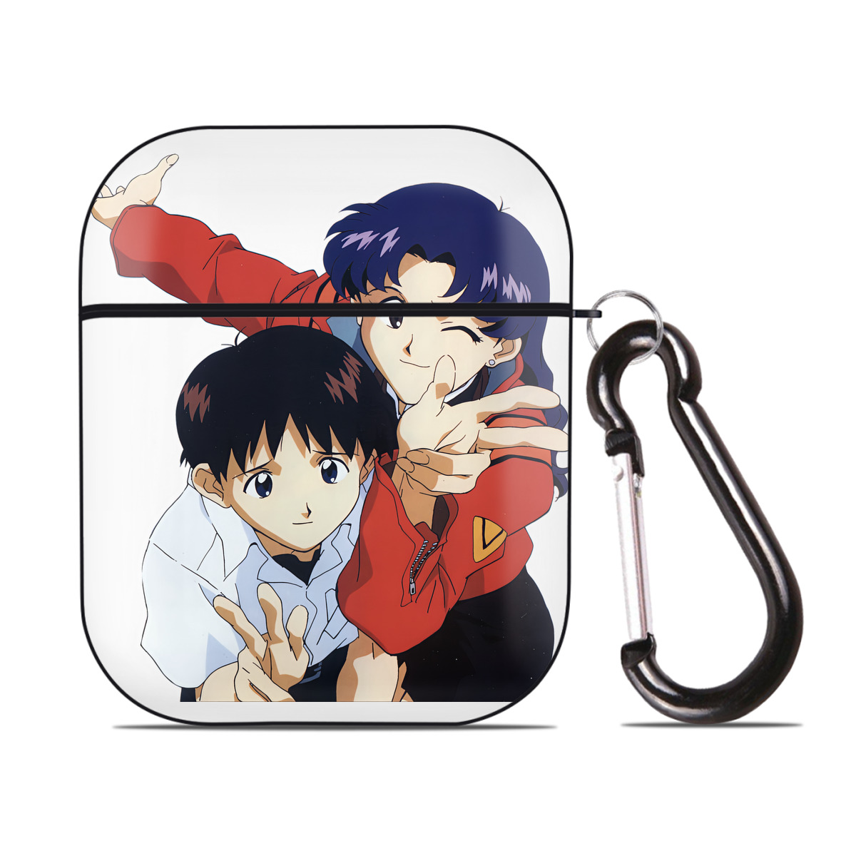 （画像用） EVA 新世紀エヴァンゲリオン AirPods 第2世代保護ケース ハードシェル ブラック 耐衝撃・防指紋・カラビナ付き