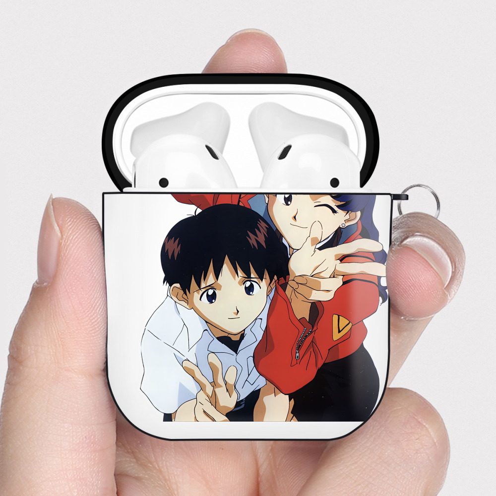 （画像用） EVA 新世紀エヴァンゲリオン AirPods 第2世代保護ケース ハードシェル ブラック 耐衝撃・防指紋・カラビナ付き