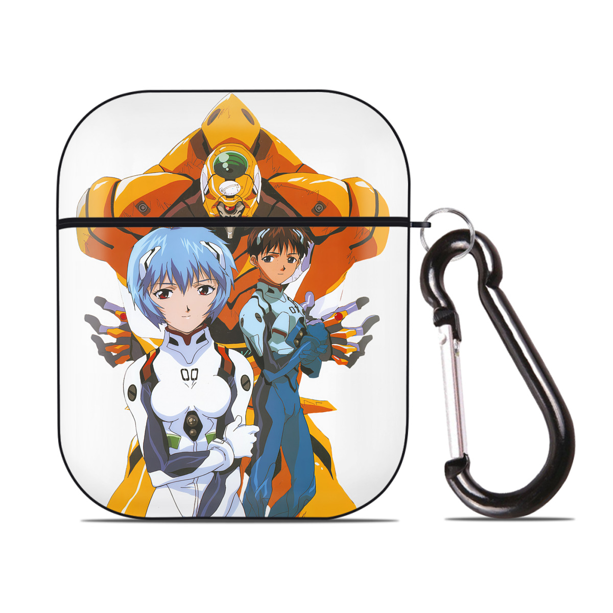 （画像用） EVA 新世紀エヴァンゲリオン AirPods 第2世代保護ケース ハードシェル ブラック 耐衝撃・防指紋・カラビナ付き