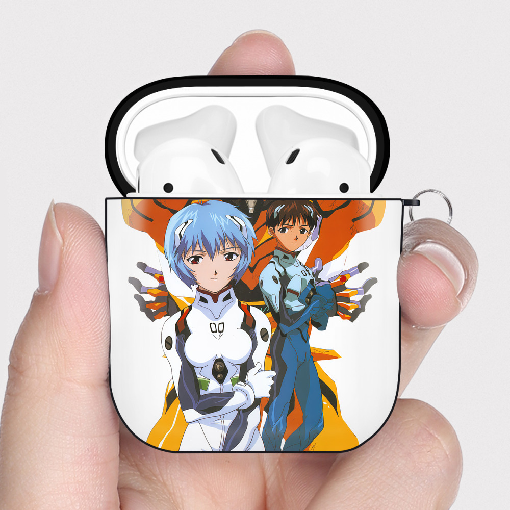 （画像用） EVA 新世紀エヴァンゲリオン AirPods 第2世代保護ケース ハードシェル ブラック 耐衝撃・防指紋・カラビナ付き