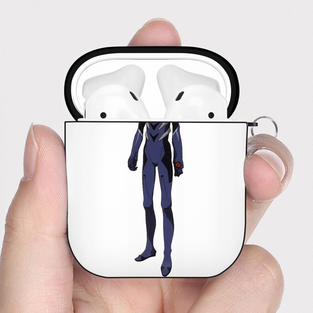 （画像用） EVA 新世紀エヴァンゲリオン AirPods 第2世代保護ケース ハードシェル ブラック 耐衝撃・防指紋・カラビナ付き