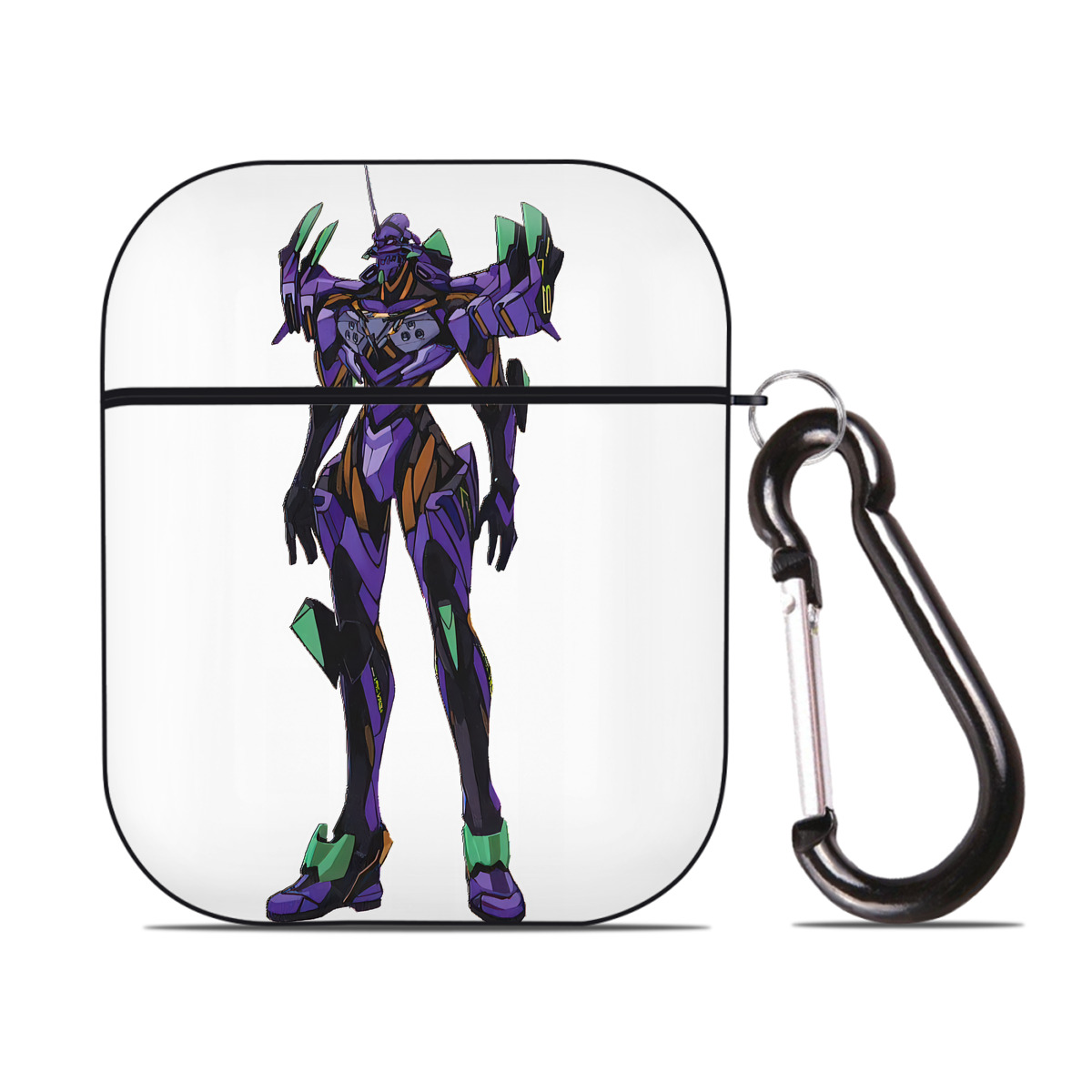 （画像用） EVA 新世紀エヴァンゲリオン AirPods 第2世代保護ケース ハードシェル ブラック 耐衝撃・防指紋・カラビナ付き