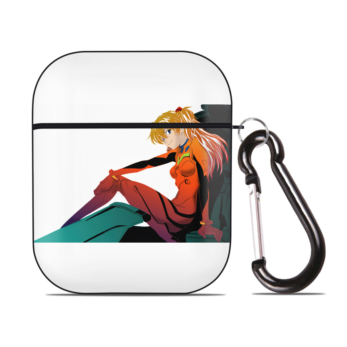 （画像用） EVA 新世紀エヴァンゲリオン AirPods 第2世代保護ケース ハードシェル ブラック 耐衝撃・防指紋・カラビナ付き