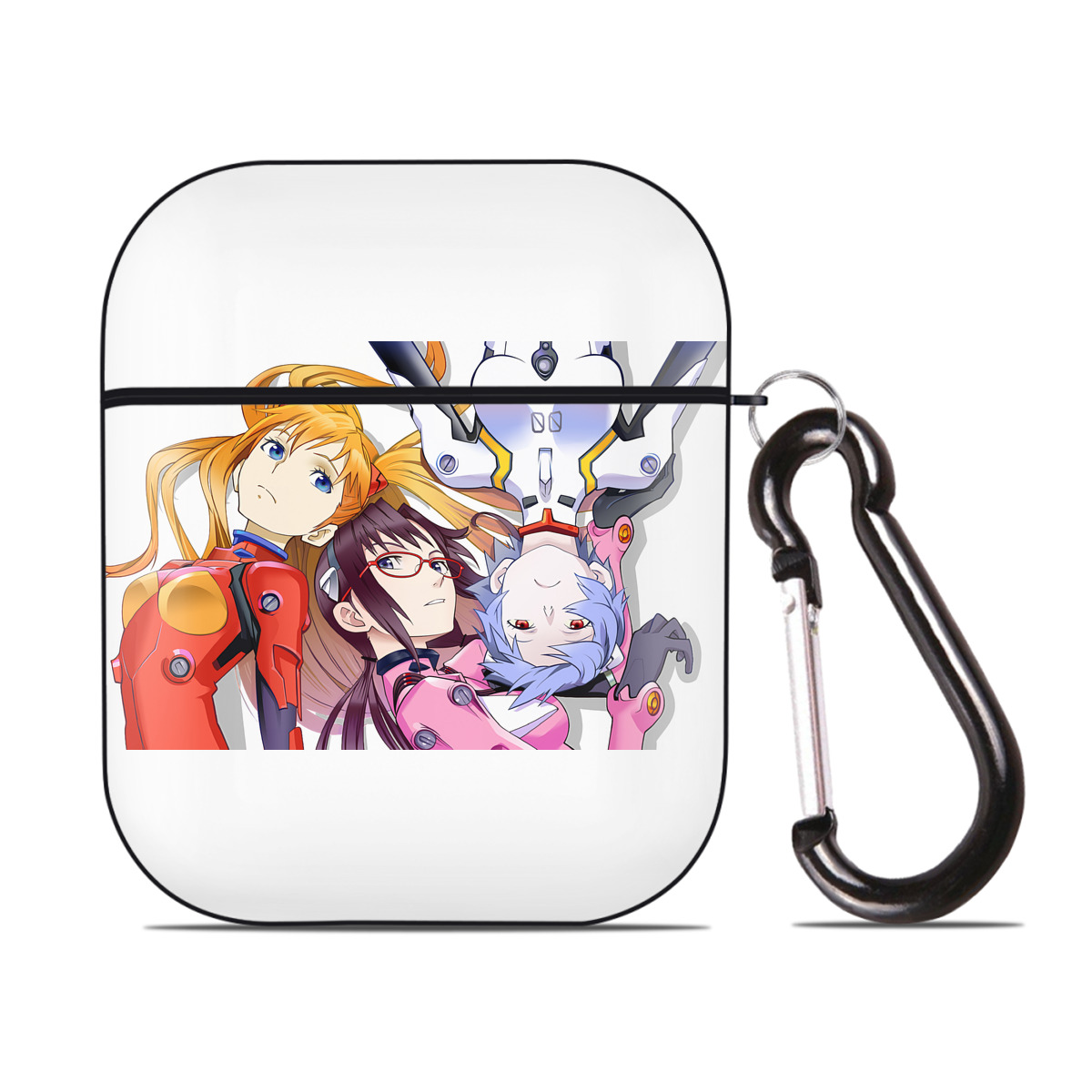 （画像用） EVA 新世紀エヴァンゲリオン AirPods 第2世代保護ケース ハードシェル ブラック 耐衝撃・防指紋・カラビナ付き