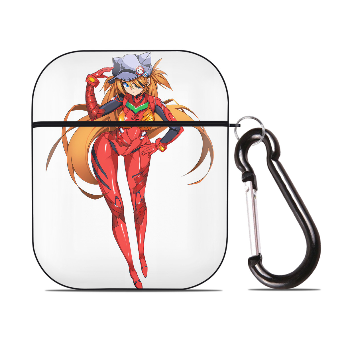 （画像用） EVA 新世紀エヴァンゲリオン AirPods 第2世代保護ケース ハードシェル ブラック 耐衝撃・防指紋・カラビナ付き